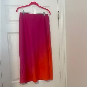 a new day Pink and Orange Ombré Satin Skirt